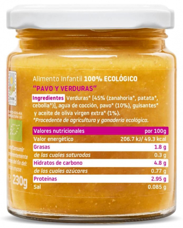 Piure BIO cu legume si curcan, +6 luni Smileat [2]