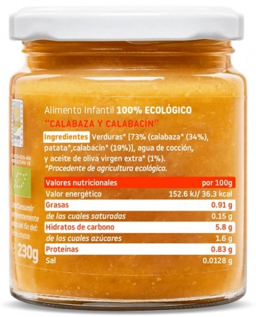 Piure BIO de legume cu dovleac si dovlecel, +6 luni Smileat [2]