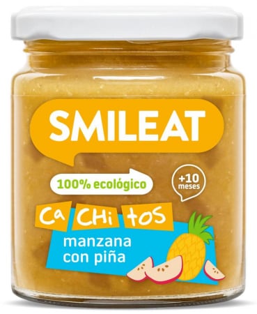 Lichidari - Piure BIO din mere, ananas si bucatele de mere, +10 luni Smileat