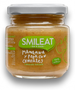 Piure BIO din mere, pere si cereale, +4 luni Smileat [1]