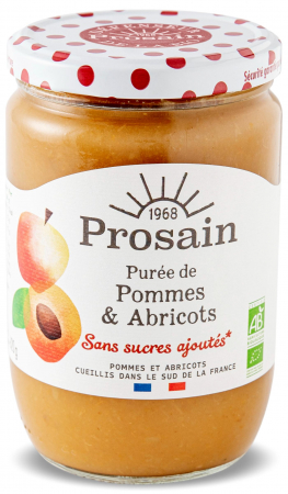 Piureuri de fructe - Piure de mere si caise BIO fara zahar Prosain
