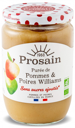 Piureuri de fructe - Piure de mere si pere Williams BIO fara zahar Prosain