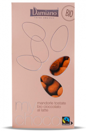Praline cu ciocolata - Praline BIO de migdale invelite in ciocolata cu lapte Damiano