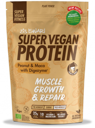 Proteine vegane pentru sportivi - Proteina Super Vegan BIO(dupa efort) arahide si maca Iswari