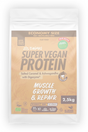 Lichidari - Proteina Super Vegan BIO(dupa efort) ashwagandha si caramel(format XXL) Iswari