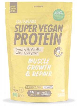 Proteina Super Vegan BIO(dupa efort) banane si vanilie cu dygezime Iswari [0]