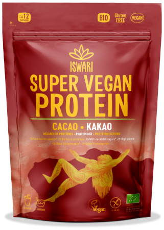 Proteine vegane pentru sportivi - Proteina Super Vegan BIO(dupa efort) cu cacao Iswari