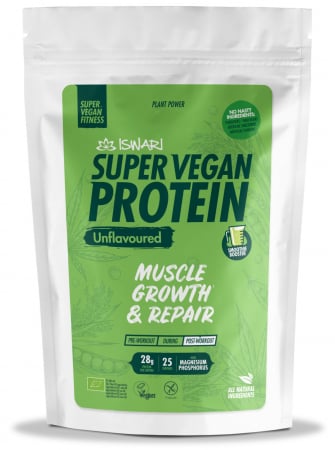 Pulberi vegane proteice - Proteina Super Vegan BIO(dupa efort) fara aroma Iswari