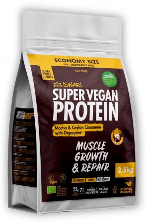 Proteina Super Vegan BIO mocha si scortisoara de Ceylon cu DigeZyme(format XXL) Iswari [1]