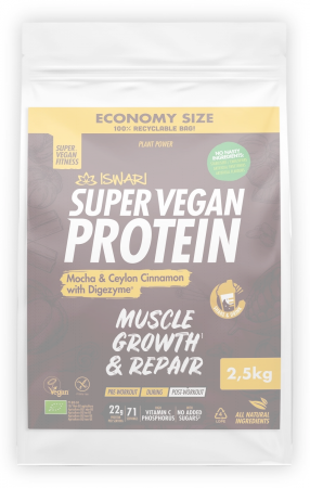 Lichidari - Proteina Super Vegan BIO mocha si scortisoara de Ceylon cu DigeZyme(format XXL) Iswari