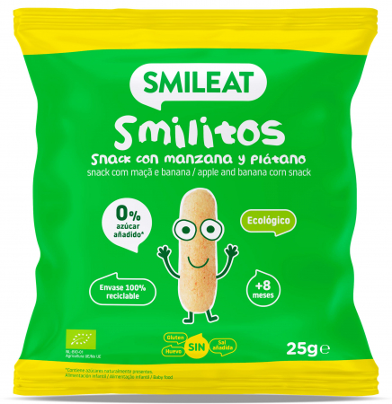 Pufuleti - Pufuleti Smilitos BIO cu ulei de masline, banane si mere, +8 luni Smileat
