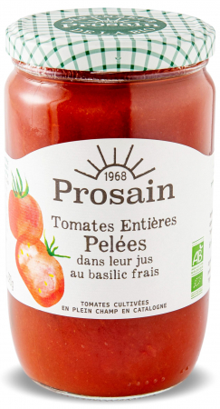 Rosii si piure din rosii - Rosii decojite in suc de rosii cu busuioc proaspat BIO Prosain