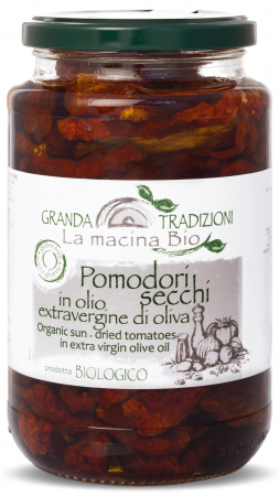 Masline si rosii uscate - Rosii uscate BIO in ulei de masline gramaj mare La Macina Bio
