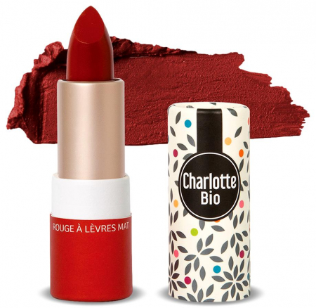 Ruj buze - Ruj BIO mat Coquelicot, cu unt shea, ulei ricin si unt jojoba Charlotte Bio