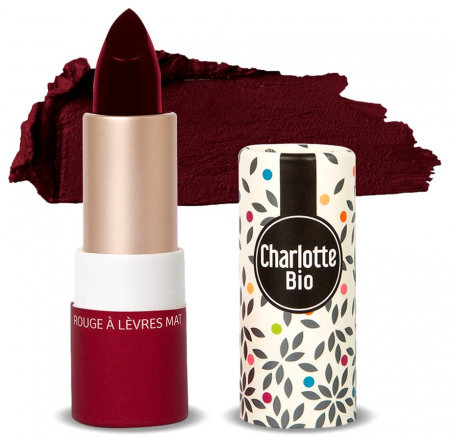Ruj buze - Ruj BIO mat Rouge Figue, cu unt shea, ulei ricin si unt jojoba Charlotte Bio