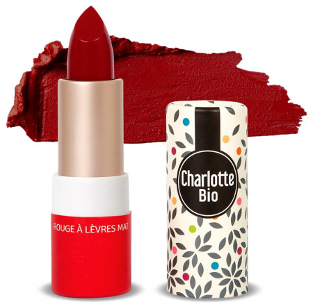 Ruj buze - Ruj BIO mat Rouge Passion, cu unt shea, ulei ricin si unt jojoba Charlotte Bio