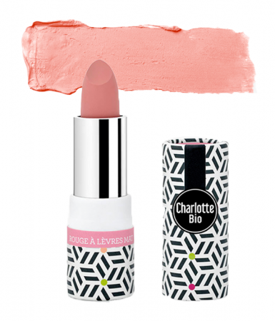 Lichidari - Ruj BIO mat Rouge Rose, cu extract samburi caise si ulei jojoba Charlotte Bio