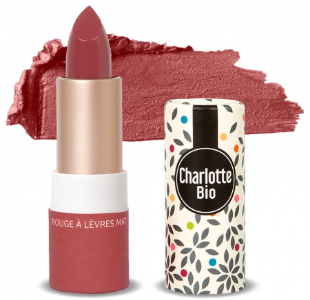 Ruj buze - Ruj BIO mat Rouge Rose, cu unt shea, ulei ricin si unt jojoba Charlotte Bio