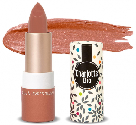 Ruj buze - Ruj BIO stralucitor Nude Moka, cu unt shea, ulei ricin si ceara vegetala Charlotte Bio