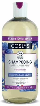 Sampon par - Sampon BIO anti-ingalbenire par alb, gri sau blond, cu extract de albastrele Coslys