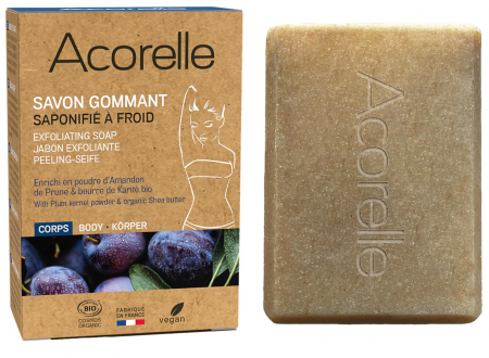 Cosmetice si ingrijire personala - Sapun exfoliant BIO, cu pudra din samburi de prune si unt de shea Acorelle