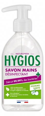 Sapun si dezinfectant lichid, parfum mere verzi, fara alergeni Hygios [0]
