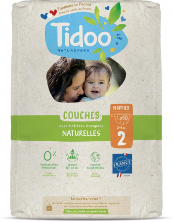 Scutece hipoalergenice - Scutece T2(3-6kg) ECO hipoalergenice, nou nascuti, marimea 2 Tidoo