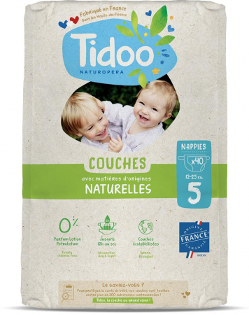 Scutece hipoalergenice - Scutece T5(12-25kg) ECO hipoalergenice, marimea 5 Tidoo