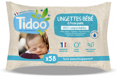 Protejare, curatare si hidratare - Servetele umede cu apa pura Tidoo
