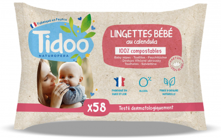 Protejare, curatare si hidratare - Servetele umede cu extract BIO de musetel Tidoo