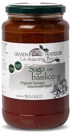 Sosuri vegetale din rosii - Sos BIO din rosii cu busuioc(format mare) La Macina Bio