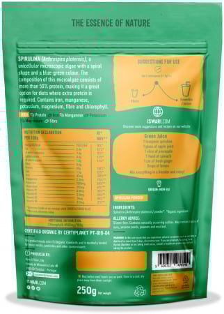 Spirulina BIO sub forma de pulbere, gramaj mare Iswari [1]