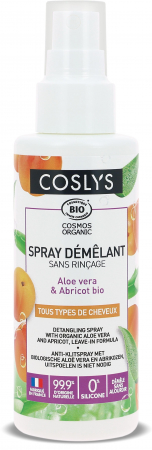 Styling par - Spray styling BIO descalcire fara clatire, cu aloe vera si caise(format calatorie) Coslys