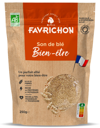 Cereale mic dejun - Tarate de grau BIO, fara zahar Favrichon