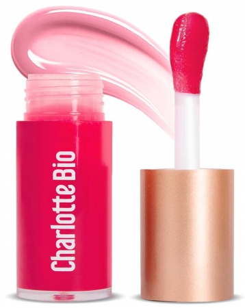 Luciu si ulei buze - Ulei BIO buze Raspberry Silk, cu ulei de ricin, ulei de argan si ulei de caise Charlotte Bio