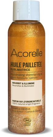 Protectie solara - Ulei iluminator BIO fata si corp, efect stralucitor, parfum 100% natural Acorelle