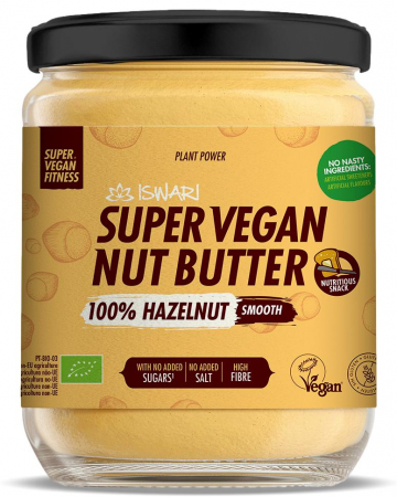 Unturi vegane proteice - Crema Super Vegan fina BIO din alune de padure, fara zahar Iswari