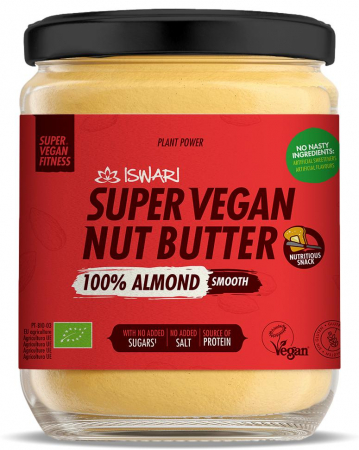 Unturi vegane proteice - Crema Super Vegan fina BIO din migdale, fara zahar Iswari