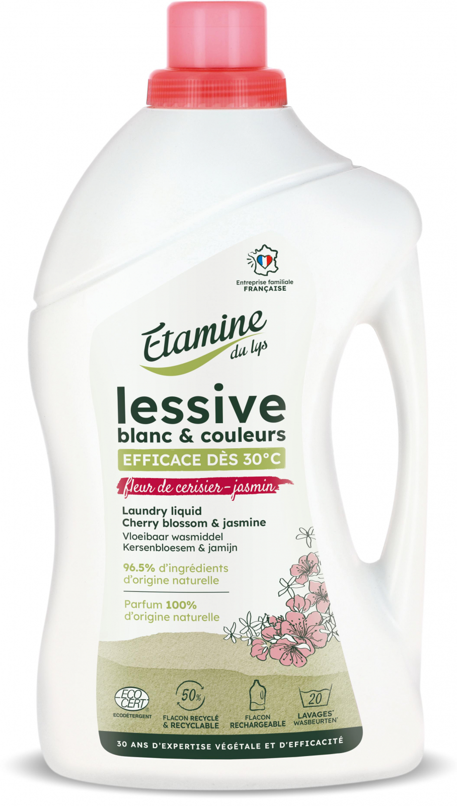 Detergent BIO rufe albe si colorate, parfum flori de cires si iasomie(33 spalari) Etamine