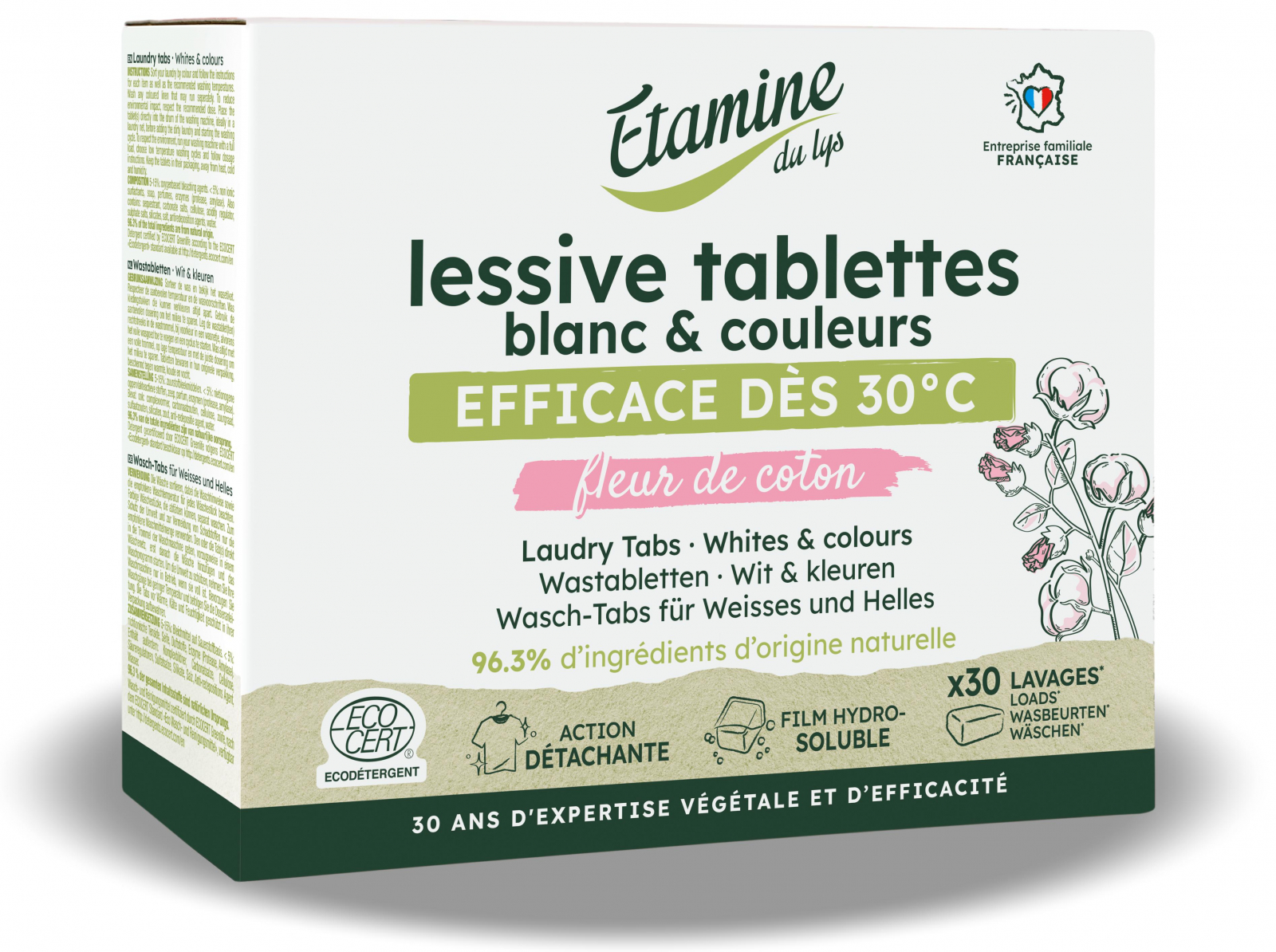 Tablete BIO rufe albe si colorate, parfum flori de bumbac Etamine