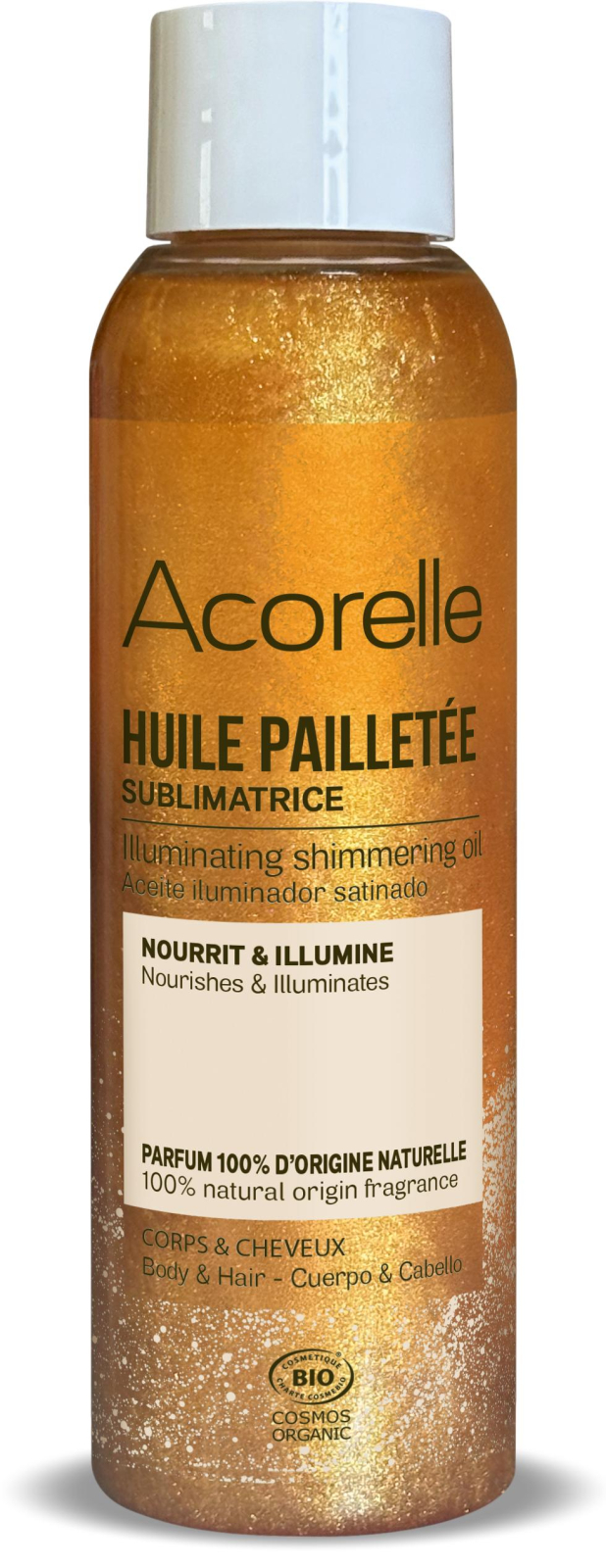 Ulei iluminator BIO fata si corp, efect stralucitor, parfum 100% natural Acorelle