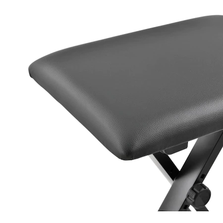 Scaun pentru Orga cu Inaltime Reglabila, Confort Sporit, Design Stabil, 52 / 55 / 57 cm, Pliabil, Usor de Depozitat, Protectie Podea, Negru [2]