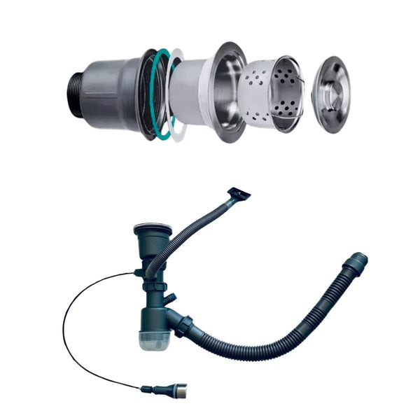Chiuveta multifunctionala cu 2 cascade cu accesorii incluse, afisaj digital a temperaturii si robinet cascada, culoare negru grafit, dimensiune 750x460mm [11]