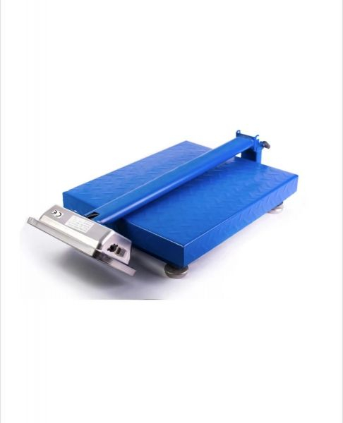 Cantar electronic 700kg cu acumulator integrat si platforma metalica din tabla striata, brat rabatabil, functie Shake, afisaj LCD, autonomie 10 ore, Albastru [3]