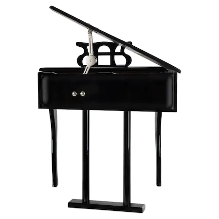 Pian din lemn pentru copii, 30 clape, scaun inclus, negru [5]