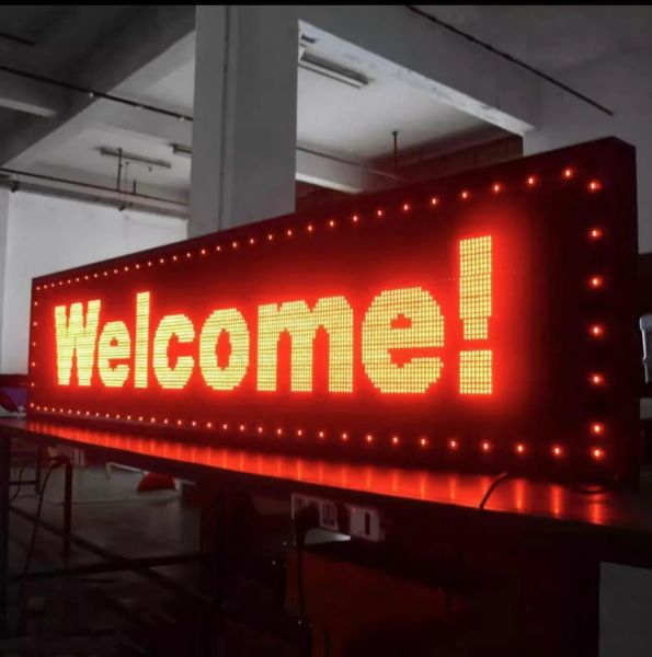 Reclama luminoasa pentru exterior, 100 x 40 cm, LED, mesaj dublu, Rosu [4]
