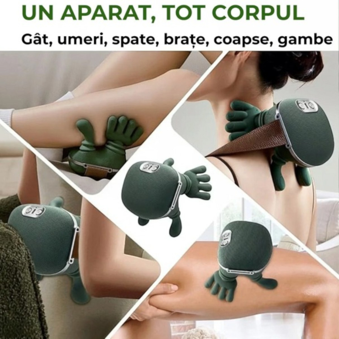 Aparat de Masaj Cervical 4D cu incalzire Infrarosu 45°C, 3 Intensitati, Wireless, Autonomie 70 min – Gat, Umeri, Spate [13]