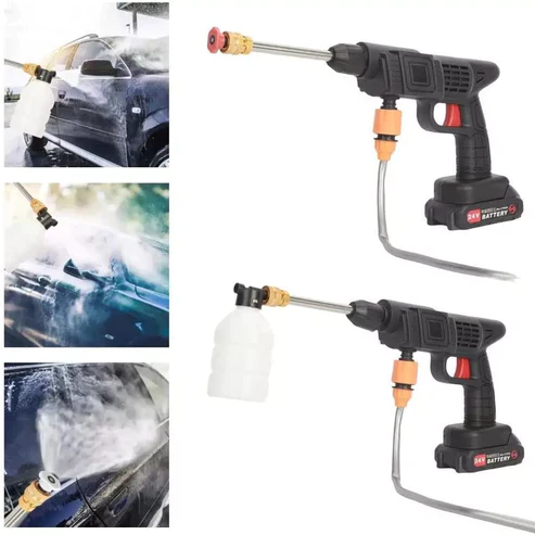 Aparat de spalat cu presiune fara fir ( portabil ), 500W, 2 Baterii 48V, 8L/min, 30 bar, negru, accesorii si valiza inclusa, Negru [8]