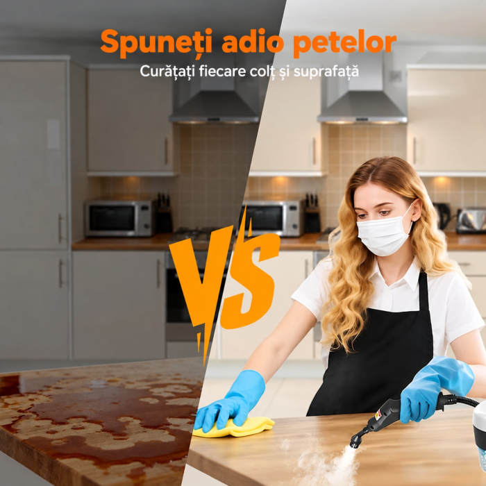 Aparat Profesional de Curatare cu Aburi 2500W, 105°C, Reglaj 6 Trepte, Degresare si Dezinfectare Rapida [4]