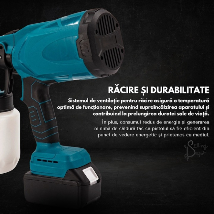 Aparat profesional de Vopsit si zugravit 7STAR ®, electric, cu rezervor de vopsea, 2 acumulatori 36V, portabil [4]